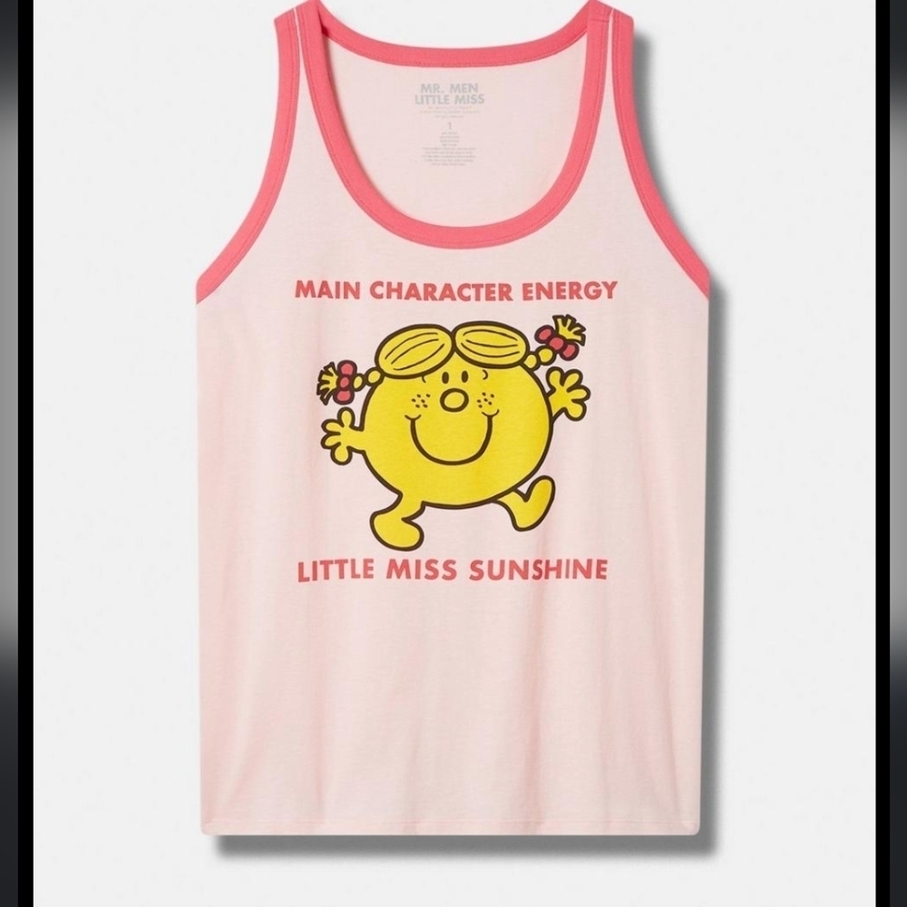 New Torrid Little Miss Sunshine Pink Mr Men Classic Fit tank Women plus size 1x